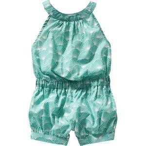 Old Navy turquoise seashell lace back romper new